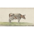 thumbnail image 2 of Jean Bernard 24x15 Gold Ornate Framed and Double Matted Museum Art Print Titled - Standing Cow, to the Right (1816), 2 of 4
