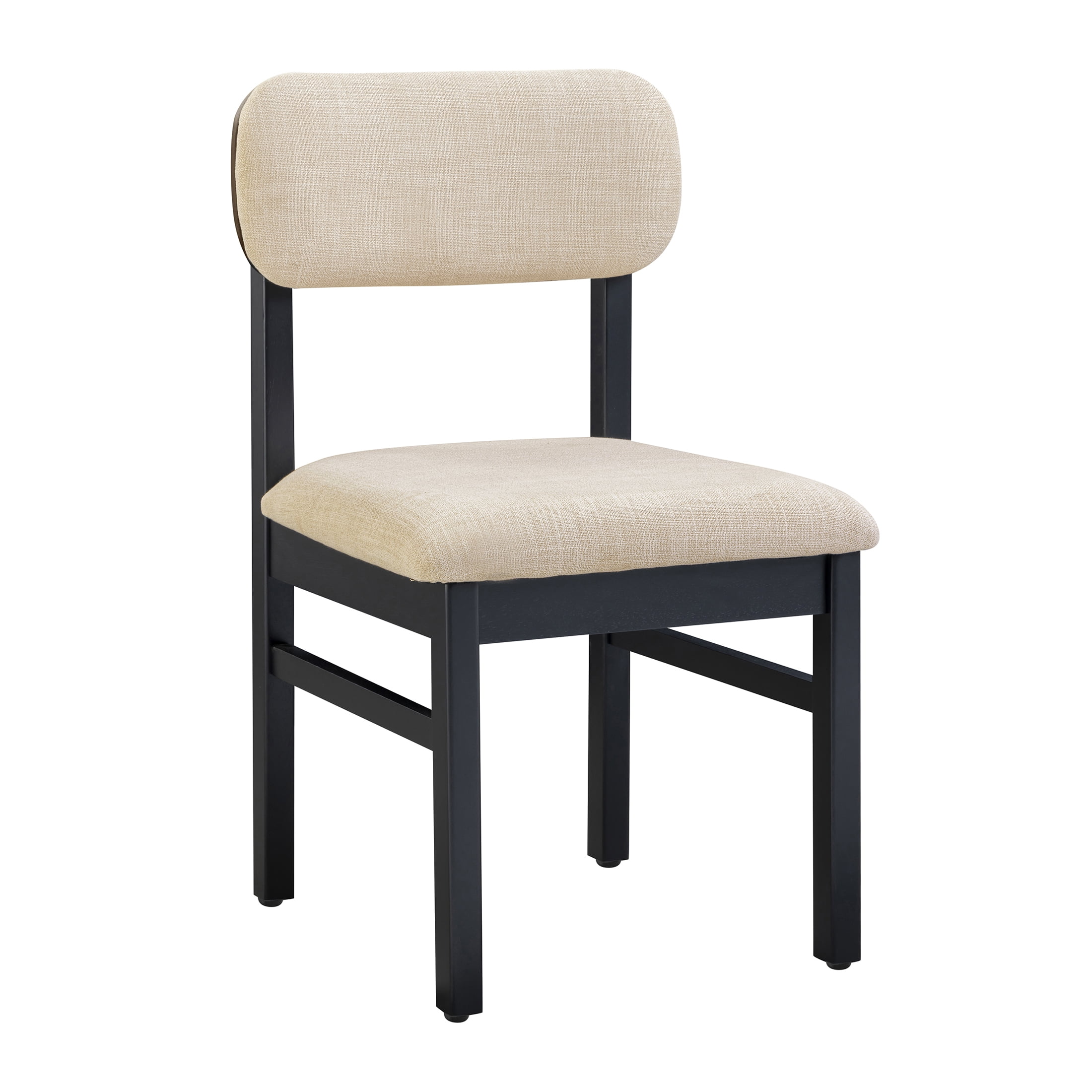 Better Homes & Gardens Juliet Upholstered Dining Chairs, Black and Cream, Set of 2