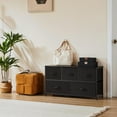 thumbnail image 3 of Atilioo 5 Drawers Storage Dresser, Fabric Closet Organizer with Sturdy Wooden Top and Metal Frame, Perfect for Bedroom, Hallway, or Living Room, Black, 3 of 12