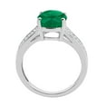 thumbnail image 6 of Mauli Jewels Rings for Women 2.52 Carat Oval Lab Created Emerald and Diamond Ring 4-Prong 10K White Gold, 6 of 6