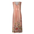 thumbnail image 4 of Robe de Plage, Robes d'Été pour Femmes, Robe d'Été Décontractée Sans Manches à Col en V Boho à Taille Rétro Imprimée, 4 of 5