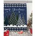 thumbnail image 5 of Navy Blue Christmas Tree Shower Curtain, Xmas Tree Snowflake Plaid Waterproof Washable Boho Funny Cute Shower Curtains Set for Bathroom Farmhouse Bathtubs Decor with Hook, 36"Wx72"L, 5 of 7