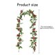 thumbnail image 2 of Guirnalda navideña de bayas rojas artificiales de ratán con piñas y flores, guirnalda de bayas artificiales, decoraciones navideñas para chimeneas de interior y exterior, vacaciones de invierno,, 2 of 5