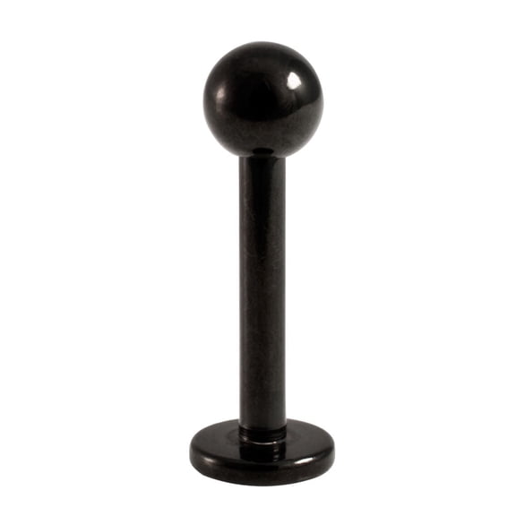 Black Anodized Titanium Labret Monroe 16G Cartilage Stud with Ball End
