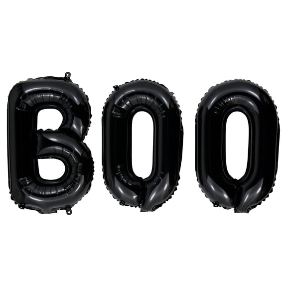 Boo Foil Balloon Garland, Black, Halloween by Way To Celebrate