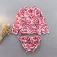 thumbnail image 2 of Utlike 2 Pcs Girls Swimsuit Bikini Long Sleeve Sun Swimsuit For Baby Girls Beach Bathing Suit Size 3 Years-4 Years, 2 of 8