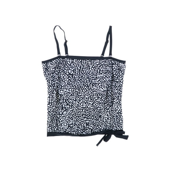 Island Escape Women's Tankini Top Swim Bow Black White New