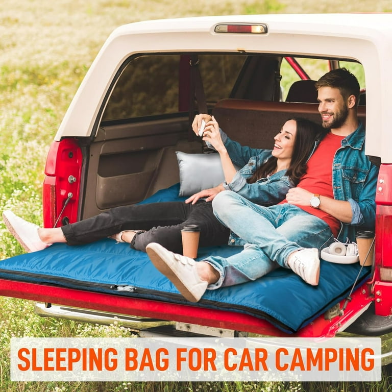 Sportneer Double Sleeping Bag For 2 Person - Queen Size, All Season, Waterproof With 2 Pillows