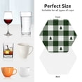 thumbnail image 6 of Naloa Green White Lumberjack Plaid Leather Coasters for Drinks, Durable Drink Coasters 4 Set for Tabletop Protection, Luxurious Home Décor and Housewarming Gift ( {designName})Hexagon, 6 of 6
