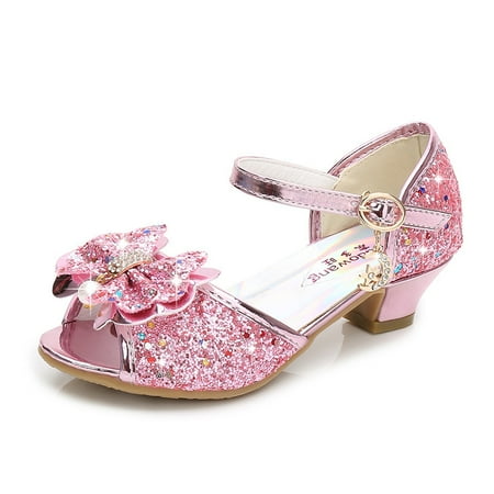 

Girls Dress Shoes Wedding Party Heel Mary Jane Princess Flower Shoes