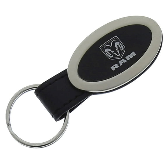 Au-TOMOTIVE GOLD Ram Black Oval Leather Key Fob