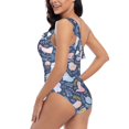 thumbnail image 6 of Daiia Cute Baby Animals Women's One Piece Swimsuits Personalized One Shoulder Swimwear Asymmetric Ruffle Bathing Suits-X-Large, 6 of 8