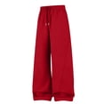 thumbnail image 3 of Eiyaclvo Men's Barrel Sweatpants Wide Leg Baggy Sweatpant Casual Drawstring Elastic Waist Open Bottom Sweat Pants Lightweight Travel Pants Streetwear with Pockets, 3 of 7
