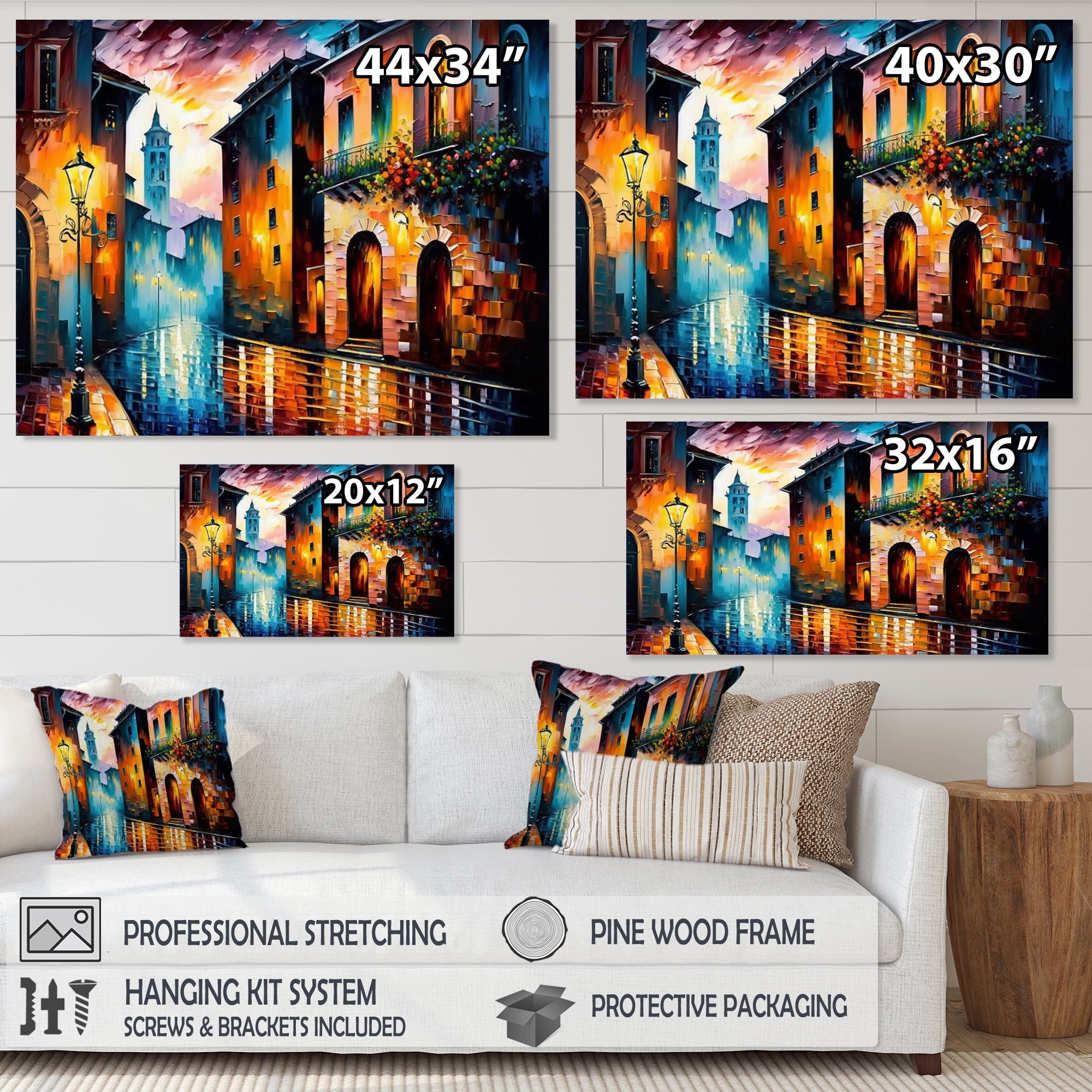 Designart Colorful City In Italy I Canvas Wall Art