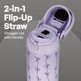 thumbnail image 3 of TAL 24oz Insulated Stainless Steel Water Bottle with 2-in-1 Straw & Chug Lid, Purple Bows, 3 of 13