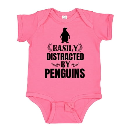 

Inktastic Easily Distracted by Penguins Gift Baby Boy or Baby Girl Bodysuit