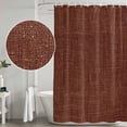 thumbnail image 5 of Dark Brown Shower Curtain, Waterproof Shower Curtains for Bathroom, Vintage Country Monochrome Chocolate Color Washable Fabric Bathtub Curtain Set Bath Decor with 12 Hooks Stall 36"x72", 5 of 8