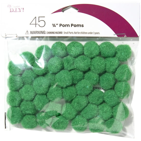 CousinDIY Pom-Poms .75" 45/Pkg-Kelly Green