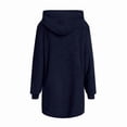 thumbnail image 4 of Women'S Long Sleeve Hooded Cardigan with Zipper Loose Plush Cardigan Jacket Women'S Plush Jacket Navy Blue M, 4 of 8