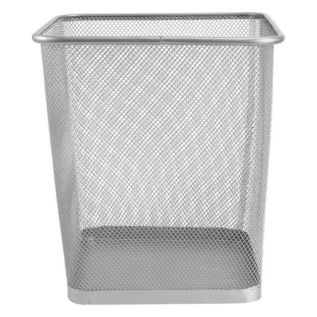 unbranded 1Ud Papelera De Hierro Plateada Con Hueco Y Protección Contra Derrames Para Uso En Casa