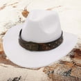 thumbnail image 2 of Womens Cowboy Hats White Hats Straw Cowboy Hats Wide Brim Western Cowboy Cowgirl Hats One Size, 2 of 4