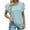 Light Blue, variant on Women Short-Sleeve Crew Neck T-Shirt Short Sleeve Summer Solid Color Casual Tops Pullover T-shirt Women's Plus Ruffles Sweetheart Short Sleeve Summer Sunflower T Shirt Style B44334, Black L