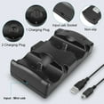 thumbnail image 4 of Charging Station Fit for Playstation PS3/MOVE Controller, EEEkit 4 in 1 Dual Charger Stand Dock Station Fit for Sony Playstation PS3 Controller with USB Charging Cable, Black, 4 of 8