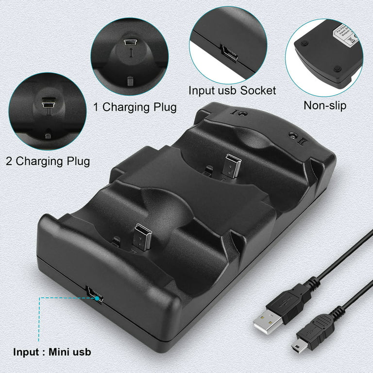 Charging Station Fit for Playstation PS3/MOVE Controller, EEEkit 4