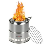 Gas One Wood Stove Stainless Steel Camping Stove Potable Wood Burning Stoves for Picnic BBQ Camp Hiking with Grill Grid