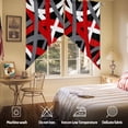 thumbnail image 5 of Swag Curtain Valances Red Stripes Swag Valances for Kitchen Windows Black Grey Lines Art Short Topper Curtains Valance Tier Pair for Kitchen Bedroom Living Room Bathroom 28"x36", 5 of 8