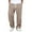Coffee, variant on Mens Waffle Knit Sport Pants Elastic Waist Straight Leg Casual Work Pant Lightweight Loose Fashion Drawstring Trouser with Pocket