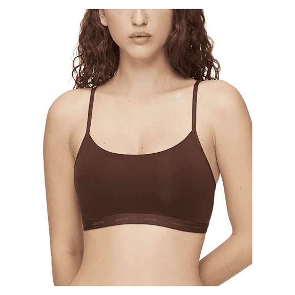 Calvin Klein Women's Plus Form to Body Unlined Bralette, Umber, 3X.