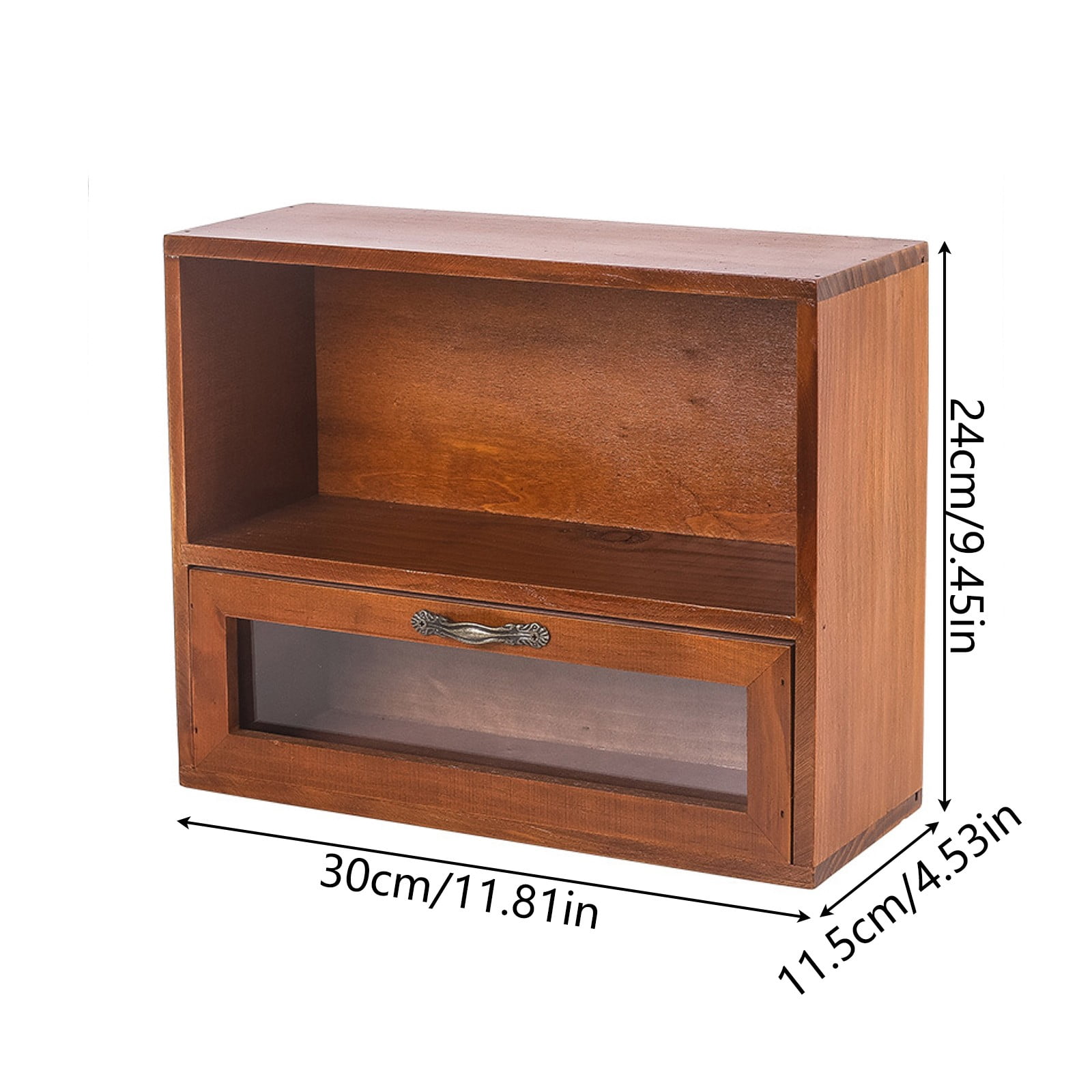 Vintage Wooden Desk Organizer - Craft Storage Cabinet - Rustic Shelf Drawer - Apothecary Cabinet, Stationery, Thread Embroidery, Sewing, Crafts, Junk Drawer & Supplies Countertop I Stackable