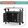thumbnail image 2 of Outdoor Grilling Table with Storage,,Waterproof Outdoor Grill Cabinet,Stainless Steel Tabletop Outdoor Kitchen Island,BBQ Cart with Wheels,Hooks and Side Shelf, 2 of 5