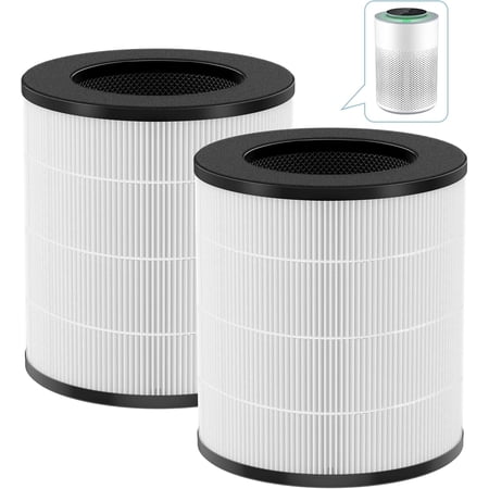 2 Pack A2 Replacement Filter Compatible with AMEIFU GDAP1W and VEWIOR A2 (ClearAir-A2) Air Purifier 3-in-1 HEPA Filter with High-efficiency Activated Carbon Filter for Pollen Dust Pet Dander Smoke