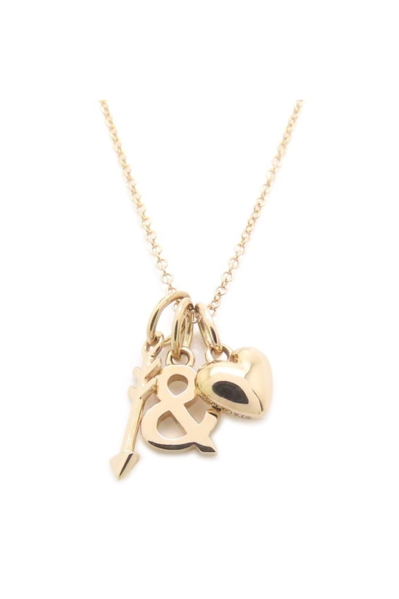 Pre-Owned TIFFANY & Co. Tiffany Heart Arrow Charm Necklace, 18KPG, Women's, 294801 (Good)