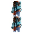 thumbnail image 3 of Camisa de mujer sweethay Verano cuello Casual Elegante blusa bohemia Azul M METRO 2Conjunto, 3 of 6