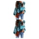 thumbnail image 3 of Camisa de mujer sweethay Verano cuello Casual Elegante blusa bohemia Azul M METRO 2Conjunto, 3 of 6