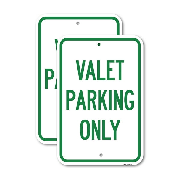 (2 Pack) Valet Parking Only | 18" X 24" Heavy-Gauge Aluminum Sign | Rust Free Aluminum, Weather Resistant, Waterproof, Fade Resistant, 2 Pre-drilled Holes