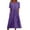 #12-Purple, variant on Pntutb Dress for Women Summer Casual O-Neck Short Sleeve Folding Floral Dresses
