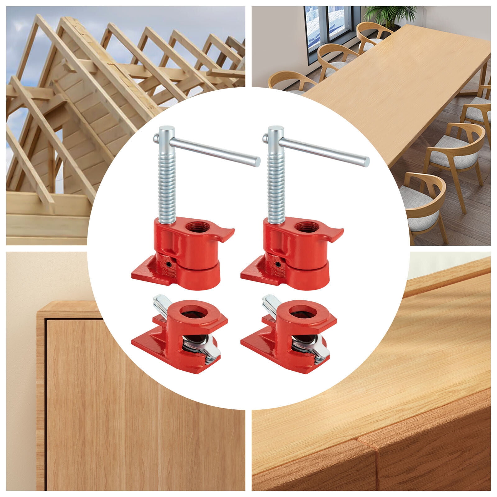 2PCS 1/2" Wood Gluing Pipe Clamps Set for Woodworking, Pipe Clips Clamping Tool