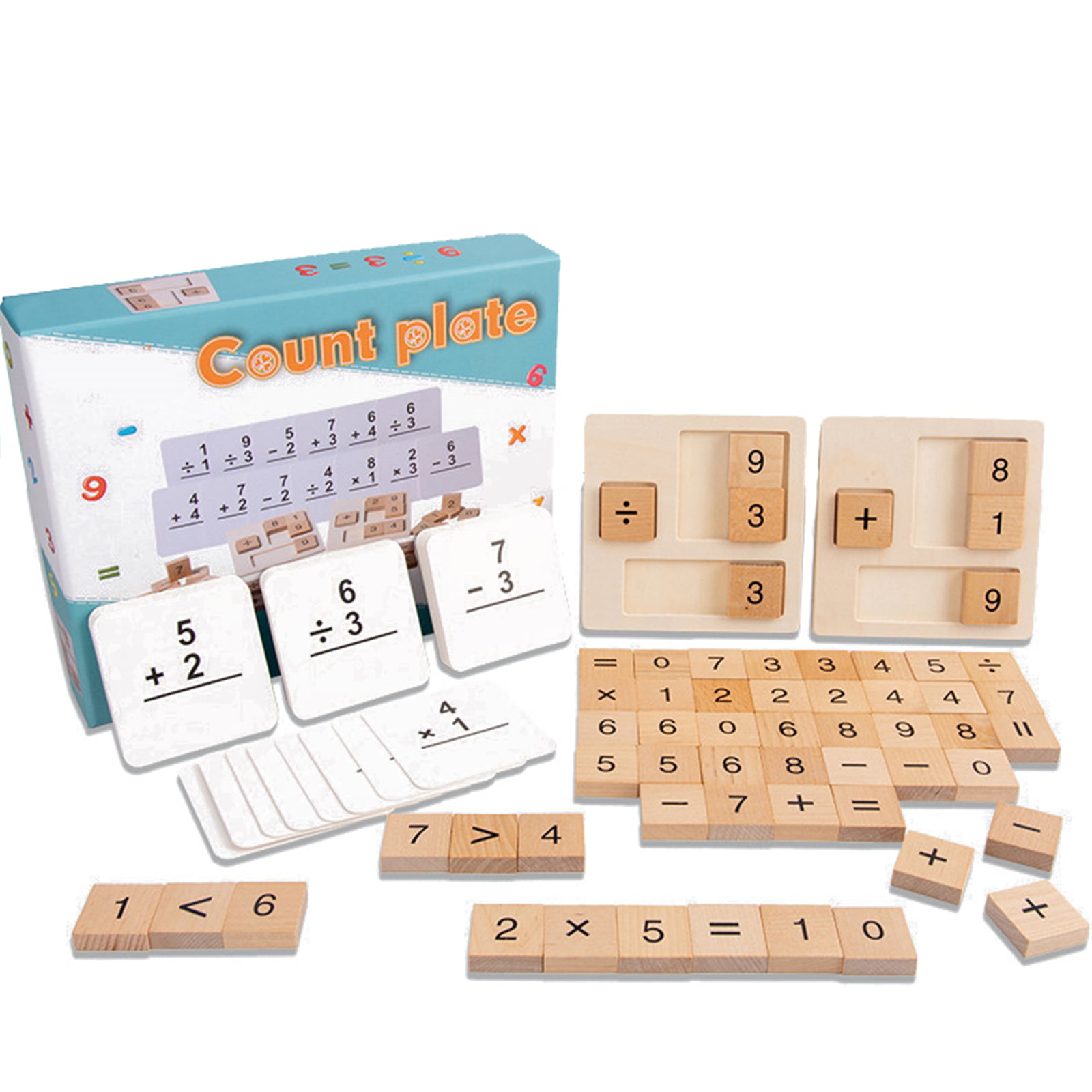 Kids Wood Montessori Toys Preschool Math Addition Subtraction Teaching Tool 