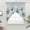 Blue, variant on Spring Flowers Swag Curtains for Kitchen/Bedroom/Living Room, Vintage Rustic Tulips Floral Butterfly Khaki Scalloped Curtains 63 Inch Long, Window Swag Topper Curtains Valances 2 Panels Set 36"x63"