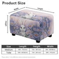 thumbnail image 7 of Xixirimido Rabbit Bunny Daisy Flower Pattern Stretch Ottoman Cover Rectangle Footstool Slipcover Folding Storage Stool Protector Nonslip Footrest Ottoman Cover with Elastic Bottom, Large, 7 of 7