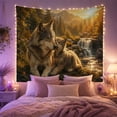 thumbnail image 2 of Large Adult Wolf With Wolf Resting Together Wilderness, Mystical Fantasy for Space Lovers, Galaxy Room Decor, Thanksgiving Hostess Gift, Tapestry Wall Hanging for Bedroom and Dorm, 2 of 7