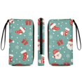 thumbnail image 2 of Womens Wallet Bifold Ladies Cluth Bag Wristlet Wrist Strap Long Purse Snow Santa Gift Sock Christmas Pattern Design, 2 of 6