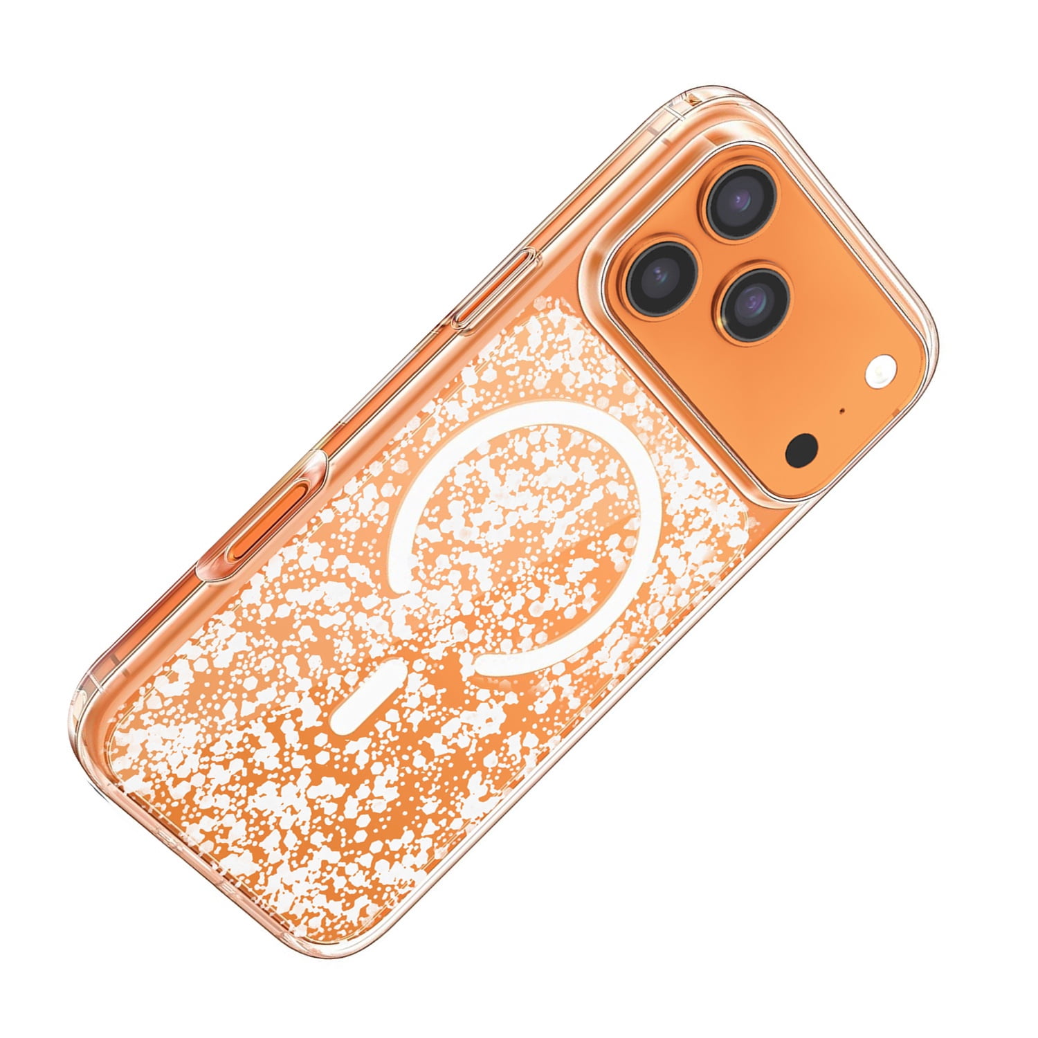 Glitter Clear Magnetic Cases for iPhone 17 Pro Max - White