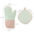 thumbnail image 2 of Guantes de algodón de silicona con aislamiento térmico, juego de alfombrillas para ollas, guantes de silicona con puntos de colores para aislamiento térmico de microondas, 2 of 4
