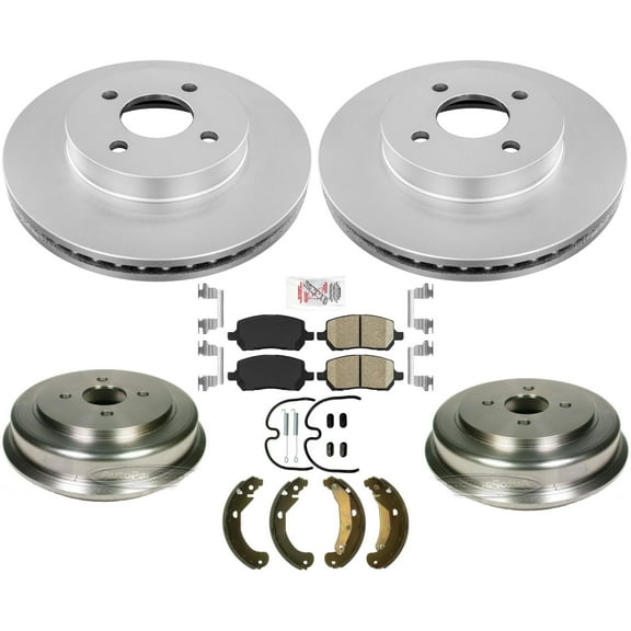 Front Rotors Rear Drum Brakes Pads Shoes For Chevrolet Cobalt 2005-2008 4 Lug