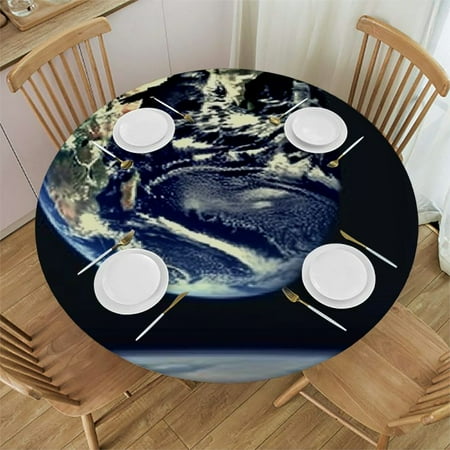 

Tllo0ord Universe Planet Table Cloth Round Cover Fitted Table Cover Nonslip Waterproof for Lndoor Outdoor Fits Tables 46-50